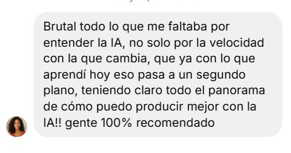 Testimonio de alumna sobre el curso de inteligencia artificial Brújula de IA
