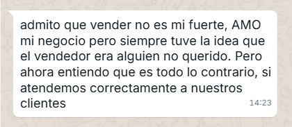 Testimonio de alumno del curso Tu máquina de ventas en WhatsApp